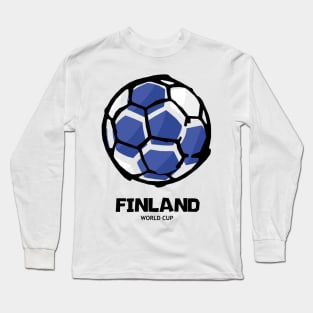 Finland Football Country Flag Long Sleeve T-Shirt